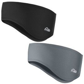 Winter Sports Headband Ear Warmers for Women and Men - Fleece Ear Muffs Under Helmet - Cold Protection Windstop Headband for Running, Jogging, Hiking, Tennis, Cycling， 2 Pack