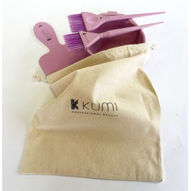 Kumi Professional Wheat Eco-Friendly Pink 4 Piece Tint/hair dye Set - This hair dye bowl and brush kit is ideal for professional or home use. Ideal home hair dye kit.
