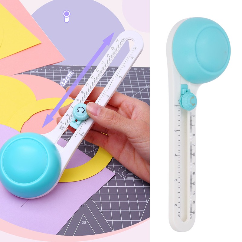 Circular Paper Cutter 360 Degree Rotation Clear Scale Slide Adjustment
