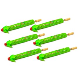 TJ Global PACK OF 6 Japanese Chinese Kids Size 22" Umbrella Parasol For Wedding Parties, Photography, Costumes, Cosplay, Decoration And Other Events - 6 Umbrellas (Green)