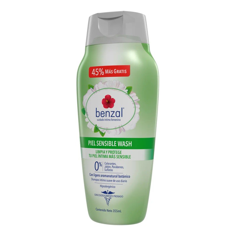 Jabón Cuidado Íntimo Benzal Wash Piel Sensible, 355ml