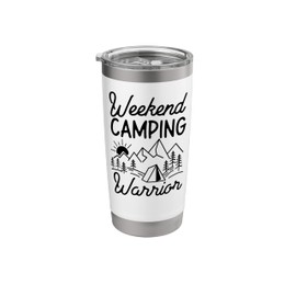 Weekend Camping Warrior Tent Minimalistic Stainless Steel Insulated Tumbler