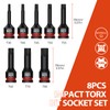 GETLITOOL 8Pcs Impact Torx Bit Socket Set, 1/2" Drive S2