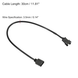 PATIKIL 4 Pin 12V 30cm Long Computer Motherboard Interface to SM4P Male Extension Cable, Power Adapter Plastic Metal for RGB Fans LED Strips, Black