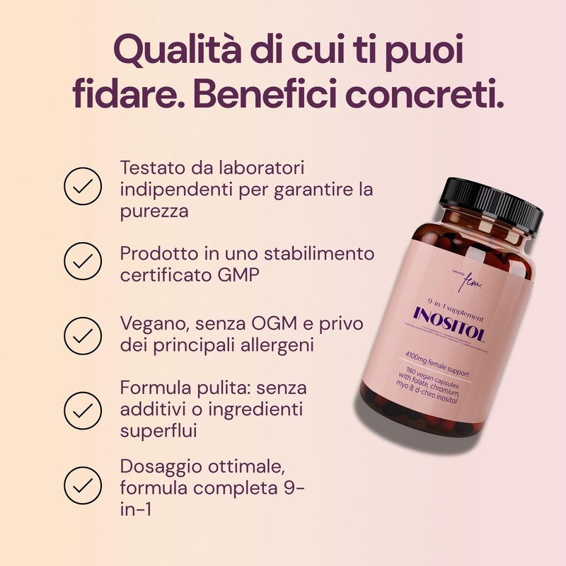Myo Inositolo e D-Chiro Inositolo Integratore 4100mg - Capsule Vegane