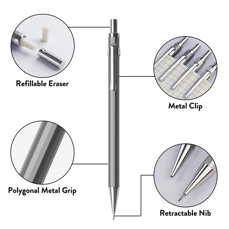 Four Candies Mechanical Pencil Set, 4 Pieces Lead Pencils 0.5