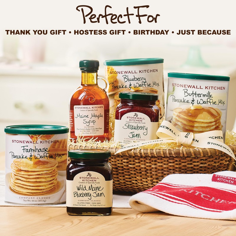 Stonewall Kitchen, Morning Favorites 7-Piece Gift Set with Reusable Basket