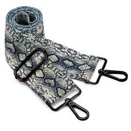 ZOOEASS Nickel Buckles Wide Shoulder Strap Adjustable Replacement Belt Gun Buckles Guitar Style Crossbody Bag Strap (Wide:2"(5cm) Snake pattern)