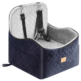 Dog Booster Car Seat with Two Layers of Elevated Cushion, Dog Car Seat for Small/Medium Size Dogs, Fully Detachable and Washable,Pet Booster Seat for Travel Accessories