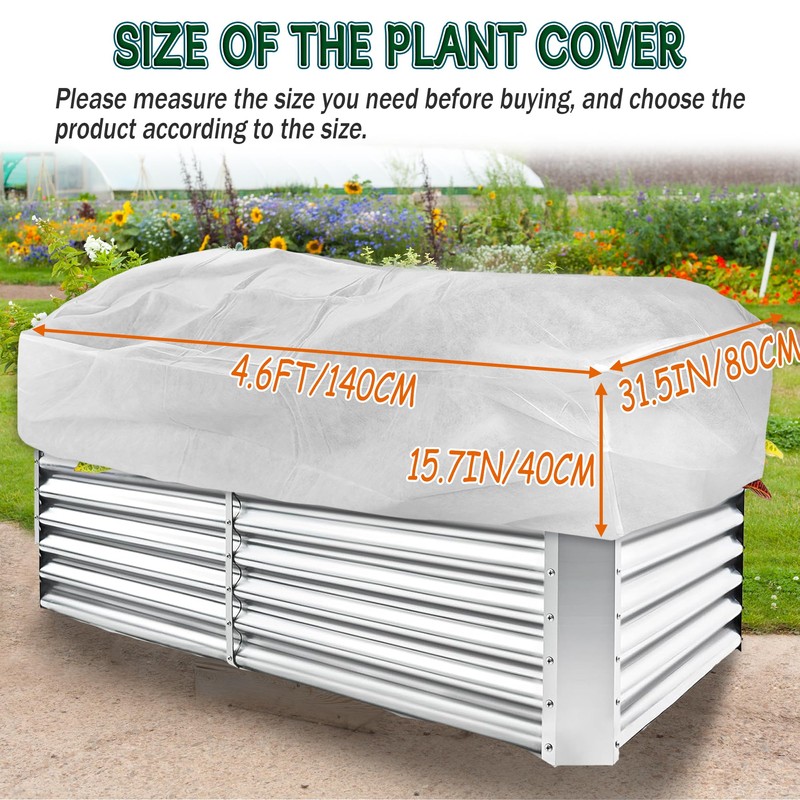 FULEIYA Rectangular Plant Cover Frost Big Size for 4×3×1FT Non