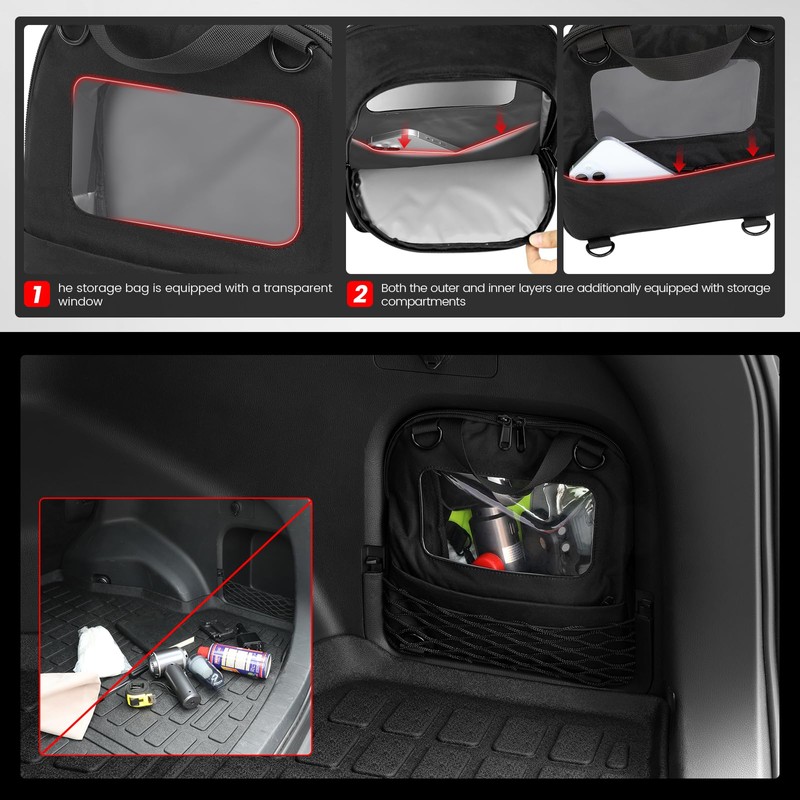 2025-2019 RAV4 Clear Trunk Organizer Storage,Small Tool Bag Organizer with