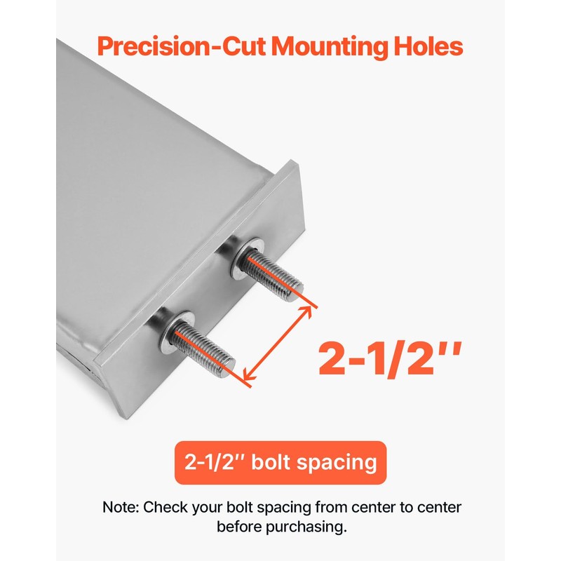 VEVOR Stainless Steel Mud Flap Hangers with Light Cutouts, 2-1/2"