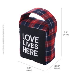 Elements Plaid Love Lives Here Weighted Fabric Door Stopper, Polyester