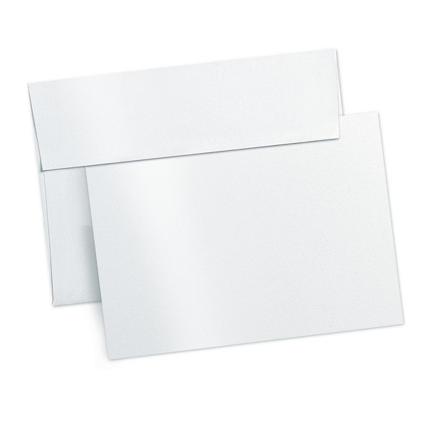 Card Envelopes 5x7, Goefun White Shimmer Cardstock with Envelopes, A7