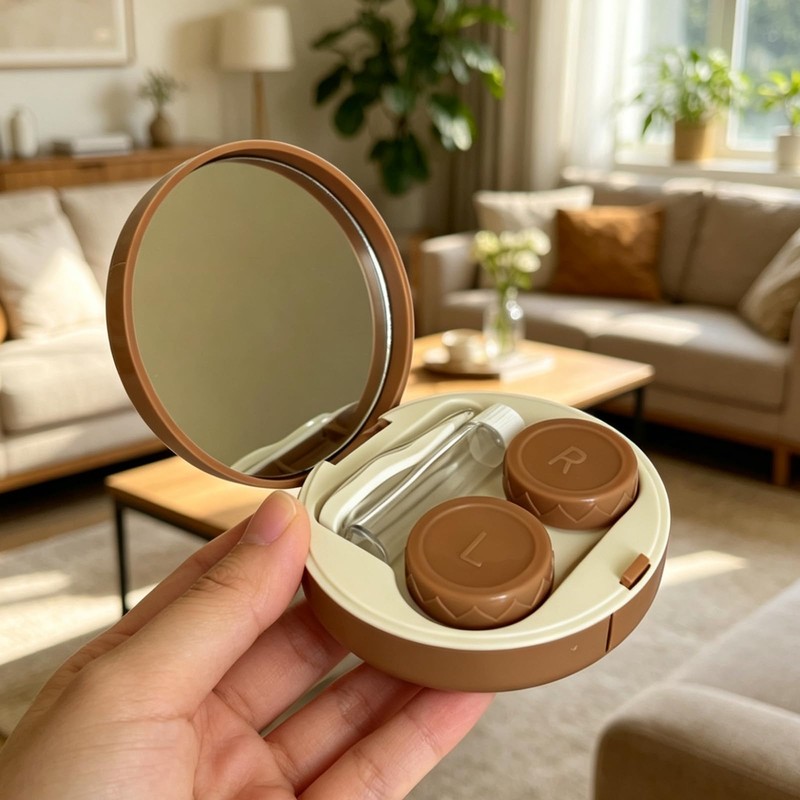 Contact Lens Case, Leakproof Cute Travel Kit Contact Lenses Applicator