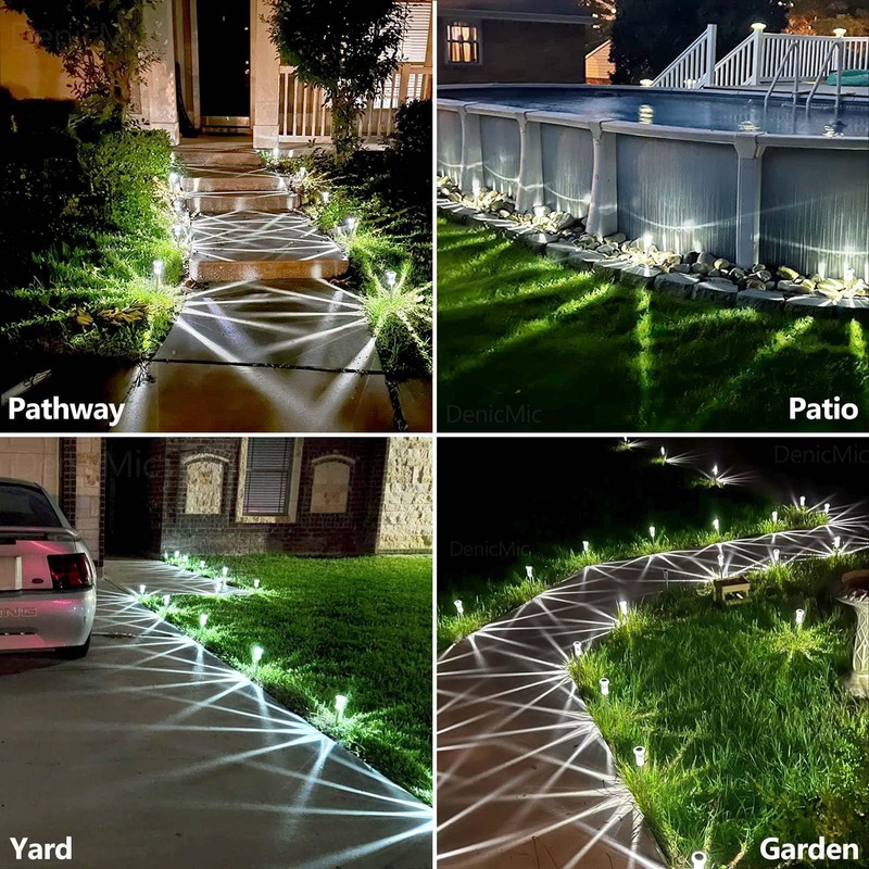 DenicMic Solar Lights Outdoor 15 Pack Waterproof 6000K Cold White