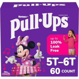 Huggies Pull-Ups Girls Leak Free Potty Training Pants, 5T-6T (46+ lbs), 60 Count