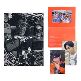 ENHYPEN - [MANIFESTO : DAY 1] (Weverse Albums Ver.) Card Holder + Photo Card - A + Photo Card - B + QR Card + 2 Pin Button Badges + 4 Extra Photocards + Polaroid Photo Card