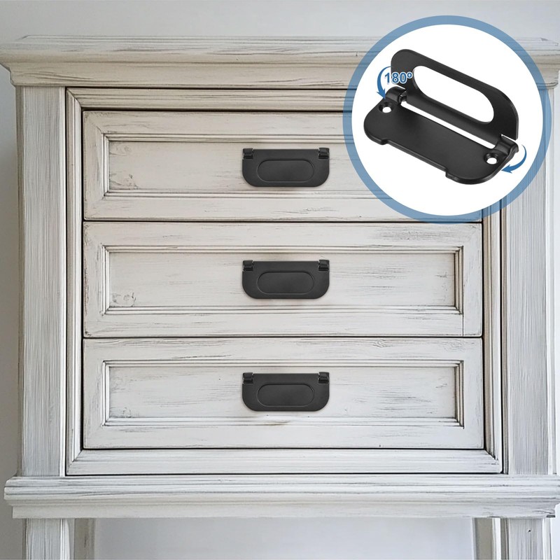 PATIKIL Recessed Pull Door Handle, 2 Pack Invisible Flush Pull