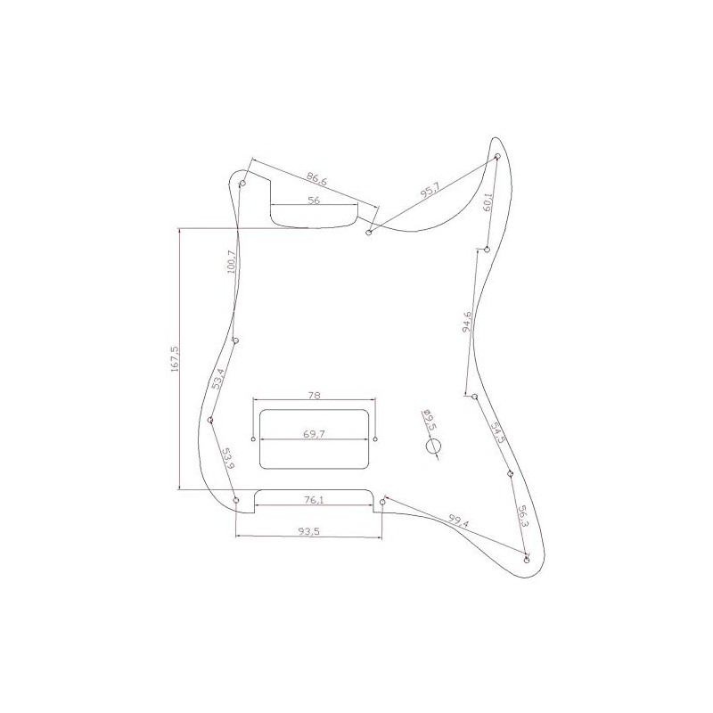 Dopro 11 Hole ST Strat One Humbucker Guitar Pickguard Scratch