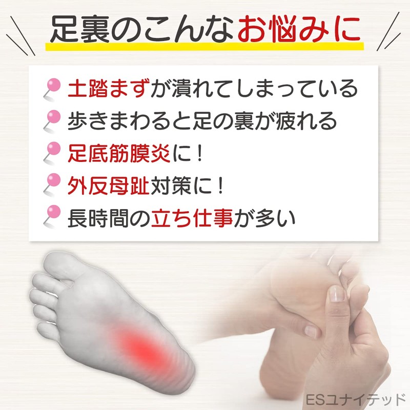 扁平足サポーター フットサポーター 足底筋膜炎 外反母趾 土踏まず アーチサポーター 衝撃吸収 足の痛み 矯正 足裏保護