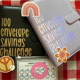 100 Envelope Challenge Binder, Easy and Fun Way to Save $5,050, Budget Binder Savings Challenge Budget Book Binder with Cash Envelopes for Budgeting Planner & Saving Money (Blue)
