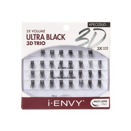 iENVY 3D Trio Lash Ultra Black Long (2 PACK) Double Volume, Naturally Fluffy, 3X Faster Easier Appliacation