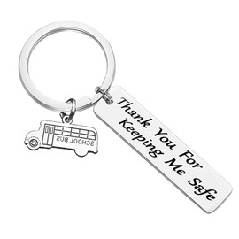 Bus Driver Appreciation Gift Thank You for Keeping Me Safe School Bus Driver Keychain Thank You Jewelry Gifts Keyring Christmas Birthday Gifts