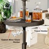 Sundale Outdoor Adjustable Umbrella Table, 23'' Portable Round Umbrella Table