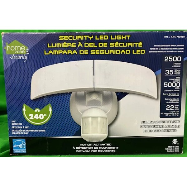 Home Zone Security Motion Activated LED Light 240º Dual Head