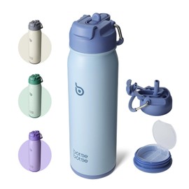 BOTTLE BOTTLE 24 oz sports water bottle stainless steel insulated water bottle with straw and pills holder (blue)