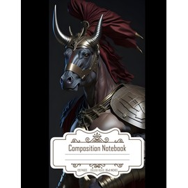 Composition Notebook College Ruled: Centaur in Spartan Armor, Mythical Hybrid Journal, Size 8.5x11 Inches, 120 Pages