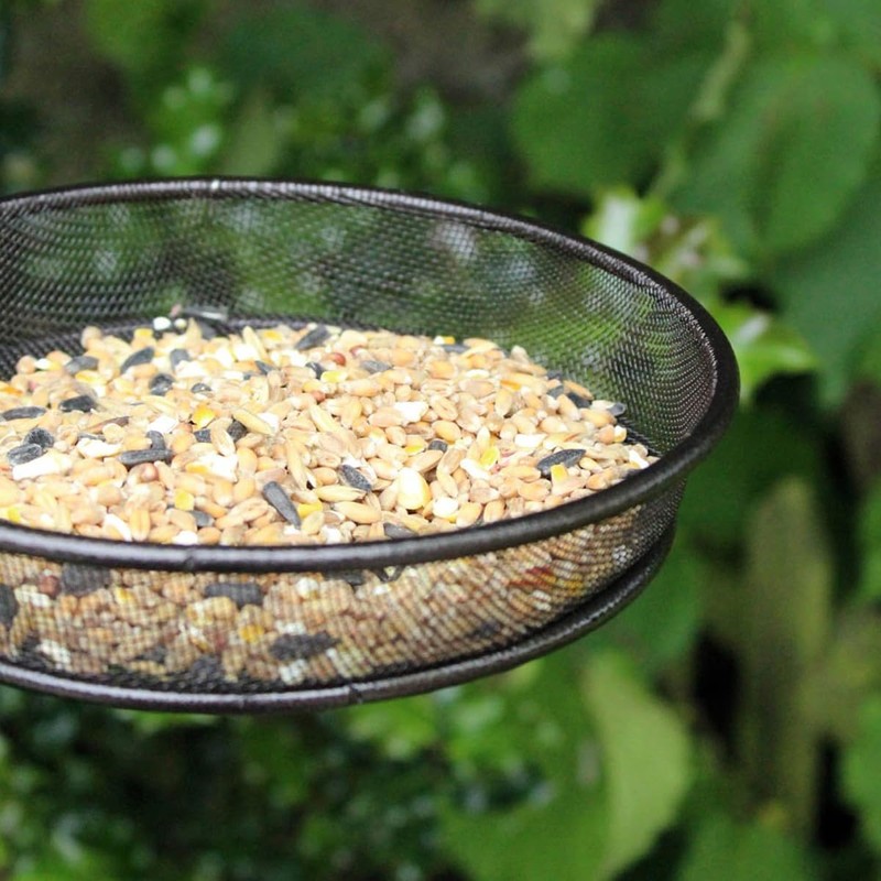 Enwye Metal Bird Feeder Garden Wire Mesh Tray Bird Feeder,