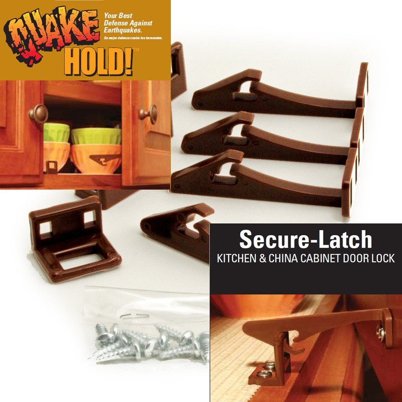 Quakehold! 4250 Secure-Latch Cabinet Door Latch