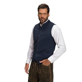 JP 1880 Men's Large Sizes Plus Sizes Menswear L-8XL Waistcoat, Traditional Sweat, Stand-Up Collar, Embroidery 806778, navy blue