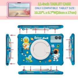 Misenya 11-inch Android Tablet case for ApoloSign/DOOGEE/Blackview/PRITOM/ECOPAD/AOCWEI/TECLAST 11-inch Tablet Universal Cute Cartoon case for Android 11-inch Tablet case (Purple)