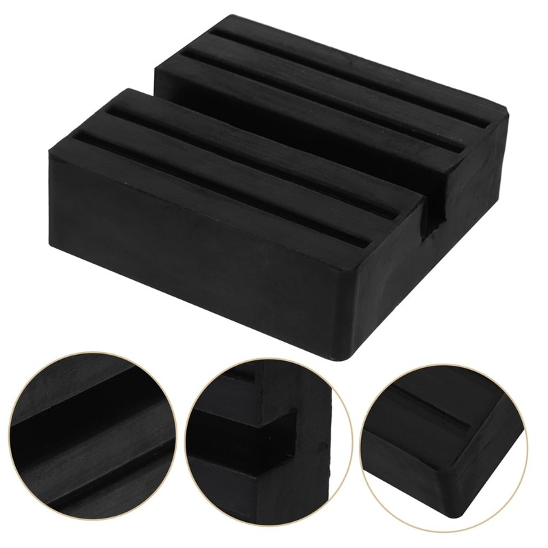 Chelhead 2 Pack Black Rectangle Jack Stand Pads Anti-Slip Jacking