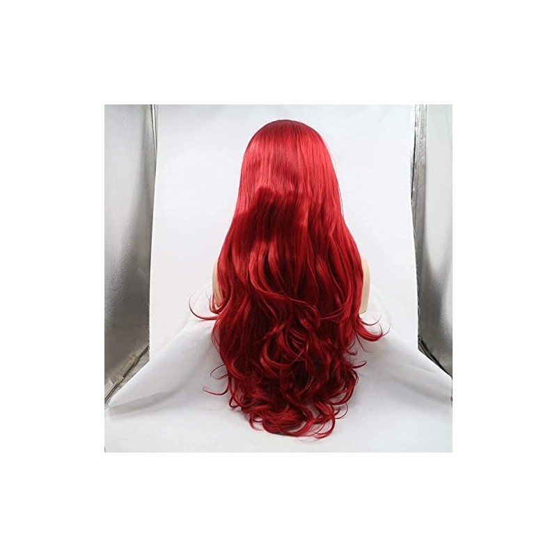 Synthetci lace front wigs (red loose wave)