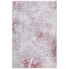 DECOMALL Jasmine Door Mat 2x3ft，Washable Small Rugs Pink, Modern Floral Throw Carpet for Entrance, 24"x36", Pink/White