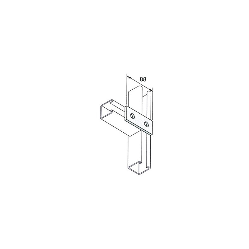 M12 Two Hole Fixing Plate for Channels T304 Stainless Steel