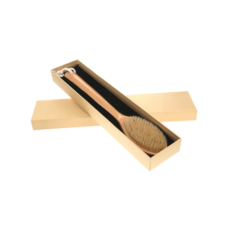 Bath Body Brush Long Handle Wooden Shower Brush with Natural