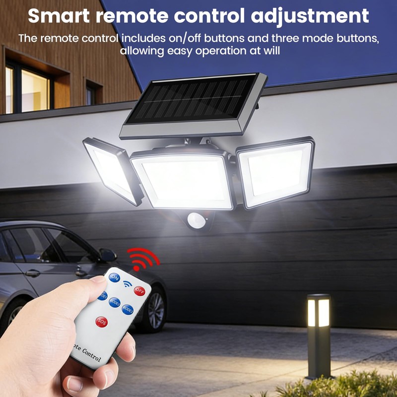 Bingxue Upgrade 208 LED Motion Sensor lam Outdoor Solar Sensor