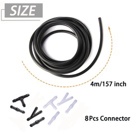 Windshield Washer Sprayer Nozzles Kit - 4 Meters Windshield Sprayer Nozzle for Chrysler Dodge Jeep ram, with Hose Connectors & Hood Insulation Retainers & Plastic Fastener Remover