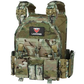LASVENIS Quick Release Tactical Vest Molle Airsoft Vest for Men