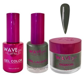 WAVEGEL Soak-Off Gel, Nail Lacquer & Acrylic/Dip Powder Matching Set - Princess Collection - #45 Seaweed Dress