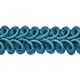 Trims by The Yard Alice Classic Woven Braid Trim, 1/2-Inch Versatile Trim for Sewing, Washable, Decorative, Ideal for Costumes, Home Decor, Upholstery, 20-Yard Cut, Teal