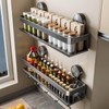 Suction Cup Spice Rack,2 Pack No-trace Seasoning Organizer with 5