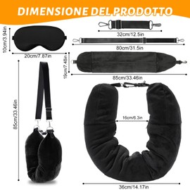 Fillable Travel Pillow with Bandage Padded Neck Pillow with Clothes Multifunctional U Shape for Travel in Car or Plane