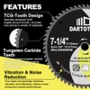 7-1/4"/184mm Aluminum Cutting Disc,Circular Saw Blade 60T TCG Teeth,TCT Cut