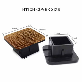 Beabes Tow Hitch Covers Crocodile Skin, Tint Golden Crocodile Skin Texture Auto 2 Inch Trailer Hitch Cover Plug Cap Insert Receiver Tube Hitch Covers for Most Cars Trucks SUVs